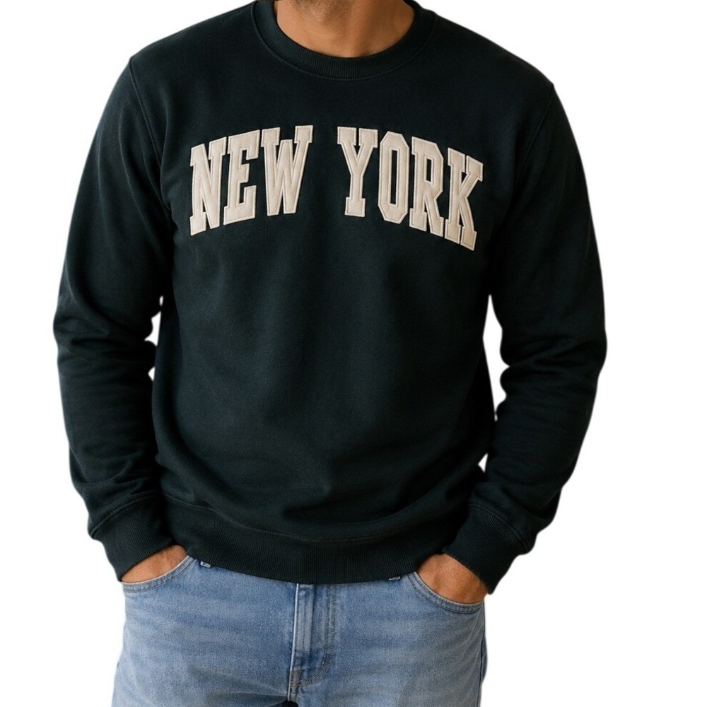 New York Popular Forest Green New York Crewneck Men's Medium